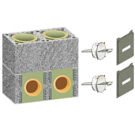 Комплект шибера для двухходового дымохода Schiedel Uni без вентканала Ø-180/140 мм (2 задвижки)