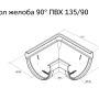 Угол желоба универсальный d-135 мм 90° ПВХ Grand Line Дизайн в Санкт-Петербурге фото