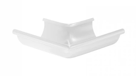 Угол желоба наружный d-125 мм 90 гр Aquasystem Premium Pural 0,6 RAL 9003