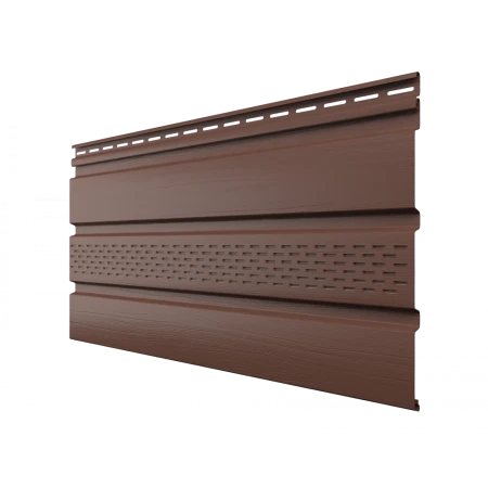 Виниловый софит Технониколь с частичной перфорацией каштан