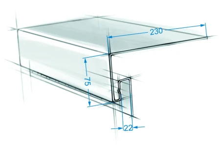 Планка приоконная широкая 7/8'' Grand Line (темный дуб)