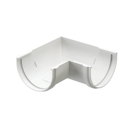 Угол желоба универсальный d-120 мм 90 гр ПВХ Döcke Premium пломбир RAL 9003