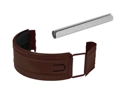 Соединитель желоба в комплекте d-125 мм Aquasystem Premium Pural Matt 0,6 RAL 8017