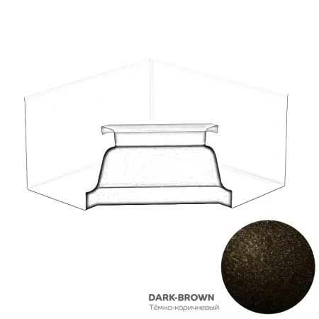 Угол желоба внутренний 120x86 мм Металл Профиль FORAMINA FREEZE QUADRO Valori двухстороннее 0,7 DarkBrown