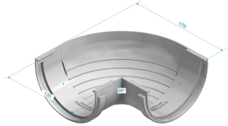 Угол желоба наружный d-120 мм 90° ПВХ Döcke Standard в Санкт-Петербурге фото