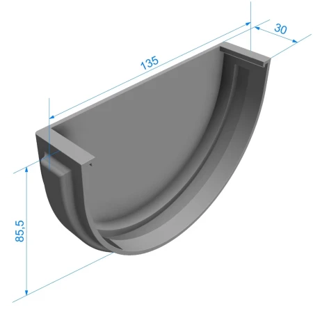 Заглушка желоба d-120 мм ПВХ Döcke Premium в Санкт-Петербурге фото