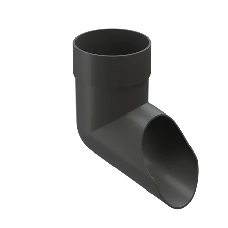 Колено стока (наконечник) d-85 мм ПВХ Döcke Premium графит RAL 7024