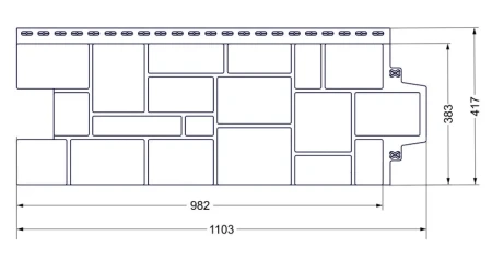 Пластиковая фасадная панель Grand Line Крупный камень Classic в Санкт-Петербурге фото