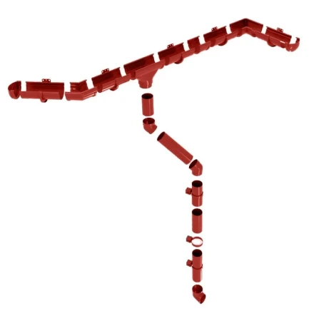 Угол желоба универсальный d-135 мм 135 гр ПВХ Grand Line Дизайн бордо RAL 3005