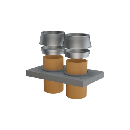 Верхний комплект Schiedel Uni двухходовой без вентканала (под изоляцию 5 см) Ø-160/200 мм