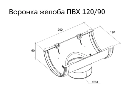 Воронка желоба ПВХ d-120x90 мм Grand Line Классика в Санкт-Петербурге фото