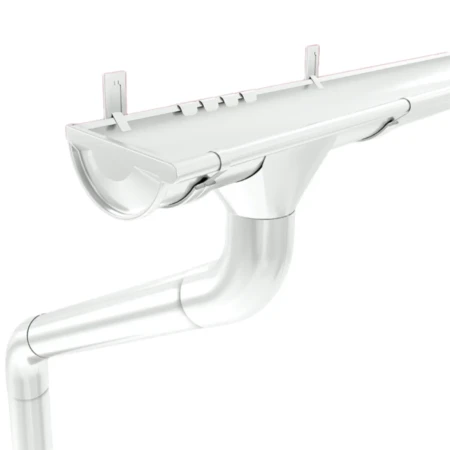 Комплект металлического водостока Grand Line GL PE d-150x100 мм 6 м/3 м Полиэстер двухсторонний RAL 9003 в Санкт-Петербурге фото