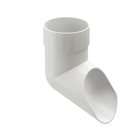 Колено стока (наконечник) d-85 мм ПВХ Döcke Premium пломбир RAL 9003