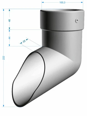 Колено стока (наконечник) d-100 мм ПВХ Döcke Lux в Санкт-Петербурге фото