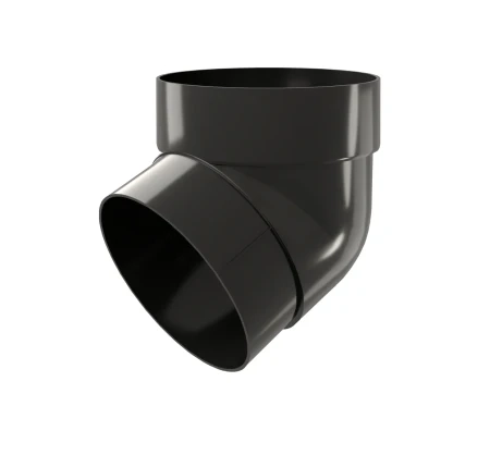 Колено трубы d-90 мм 67 гр ПВХ Grand Line черный RAL 9005