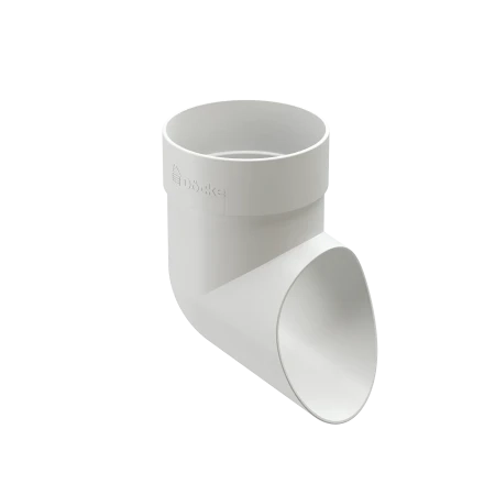 Колено стока (наконечник) d-80 мм ПВХ Döcke Standard белое RAL 9003