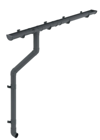 Комплект пластикового водостока d-120/90 мм ГрандЛайн Классика графит RAL 7024 в Санкт-Петербурге фото