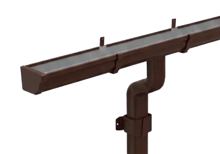 Комплект металлического водостока Металл Профиль Бюджет 120x86 мм 6 м/3 м Полиэстер RAL 8017 в Санкт-Петербурге фото
