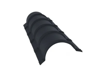 Планка конька полукруглого Grand Line 0,5 Velur цвет RAL 7024 Планка конька полукруглого Grand Line 0,5 Velur цвет RAL 7024