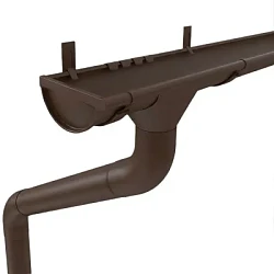 Комплект металлического водостока ГрандЛайн GL PE Matt d-125x90 мм 6 м/3 м Полиэстер Mat RAL 8017