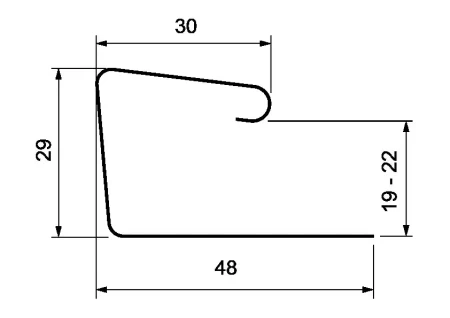 J-профиль универсальный 7/8'' Grand Line (серый)