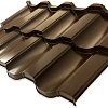 Модульная металлочерепица бронзового цвета с волнообразным профилем