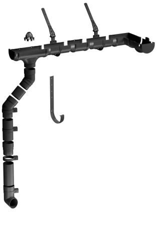 Комплект пластикового водостока d-120x85 мм Döcke Premium графит RAL 7024 в Санкт-Петербурге фото