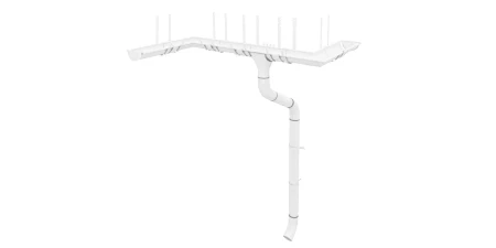 Угол желоба наружный d-150 мм 135 гр Grand Line Полиуретан 0,6 RAL 9003