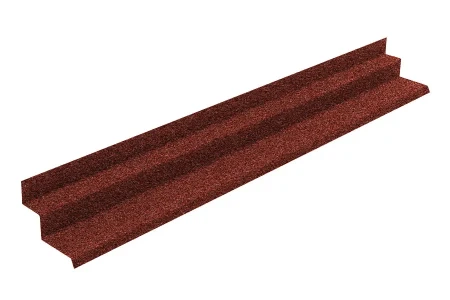 Планка примыкания верхнего для композитной черепицы Luxard (к верт.стене), цвет Гранат