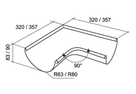 Угол желоба внутренний d-125 мм 90° Grand Line Полиуретан 0,6 в Санкт-Петербурге фото