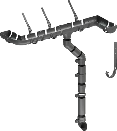 Кронштейн желоба ПВХ d-120 мм металлический Döcke Standard серый RAL 7024