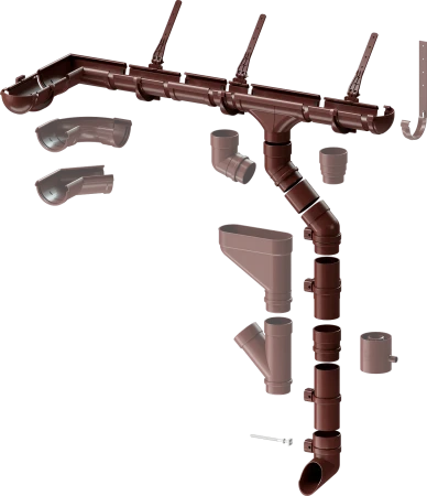 Кронштейн желоба ПВХ d-141 мм металлический Döcke Lux шоколад RAL 8019