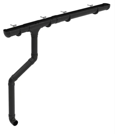 Комплект пластикового водостока d-135/90 мм ГрандЛайн Дизайн черный RAL 9005 в Санкт-Петербурге фото