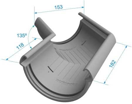 Угол желоба универсальный d-141 мм 135° ПВХ Döcke Lux в Санкт-Петербурге фото