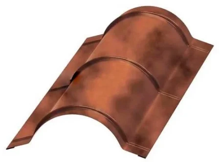 Планка конька круглого Металл Профиль R110x2000 0,50 CLOUDY цвет Anticato Терракотовый