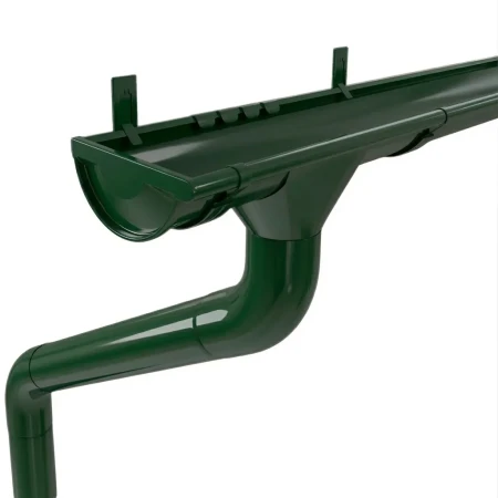 Комплект металлического водостока ГрандЛайн GL PU d-125x90 мм 6 м/3 м Полиуретан RAL 6005 в Санкт-Петербурге фото