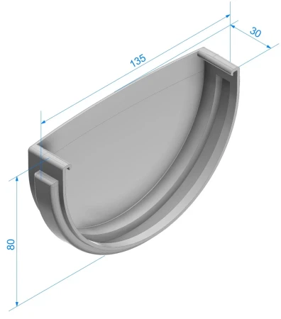 Заглушка желоба d-120 мм ПВХ Döcke Standard в Санкт-Петербурге фото