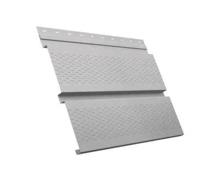 Металлический софит Grand Line Квадро Брус Print Elite 0,45 с полной перфорацией Milky Wood