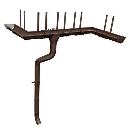 Комплект металлического водостока ГрандЛайн GL PE Matt d-125x90 мм Полиэстер Mat RAL 8017 в Санкт-Петербурге фото