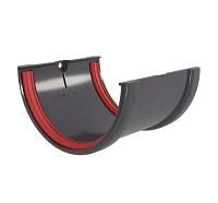 Соединитель желоба d-120 мм ПВХ ГрандЛайн Классика графит RAL 7024