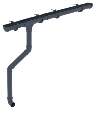 Комплект пластикового водостока d-135/90 мм ГрандЛайн Дизайн графит RAL 7024 в Санкт-Петербурге фото