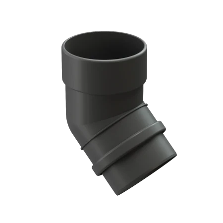 Колено трубы d-100 мм 45 гр ПВХ Döcke Lux графит RAL 7024