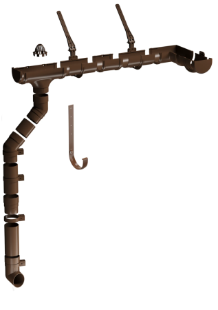 Комплект пластикового водостока d-120x85 мм Döcke Premium каштан RAL 8017 в Санкт-Петербурге фото