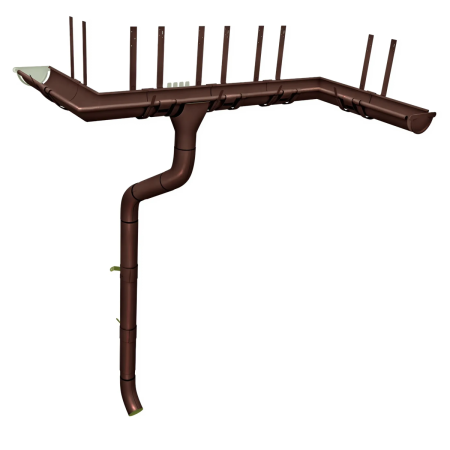 Комплект металлического водостока Grand Line GL PE d-150x100 мм 6 м/3 м Полиэстер двухсторонний RAL 8017 в Санкт-Петербурге фото