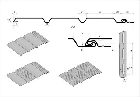 Виниловый софит Grand Line T4 Классика с частичной перфорацией белый