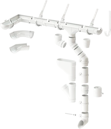 Переходник трубы (муфта) водостока ПВХ Döcke Lux пломбир RAL 9003
