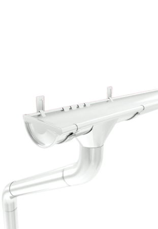 Комплект металлического водостока Grand Line GL PE d-125x90 мм 6 м/3 м Полиэстер двухсторонний RAL 9003 в Санкт-Петербурге фото