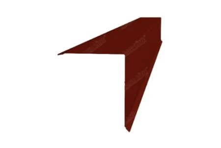 Планка конька односкатной кровли Grand Line 160x160 0,5 Velur цвет RAL 3009