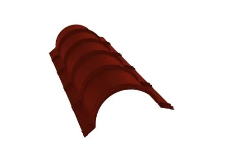 Планка конька полукруглого Grand Line 0,5 Velur цвет RAL 3009 Планка конька полукруглого Grand Line 0,5 Velur цвет RAL 3009