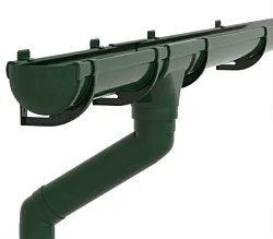 Комплект пластикового водостока d-135/90 мм ГрандЛайн Дизайн зеленый RAL 6005